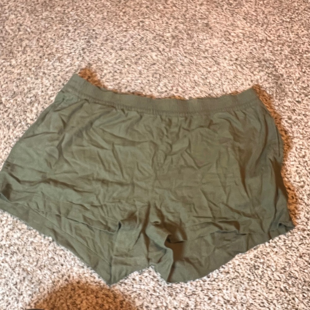 Old‎ Navy Linen Blend Shorts Comfort Waistband Casual Olive Green 2X